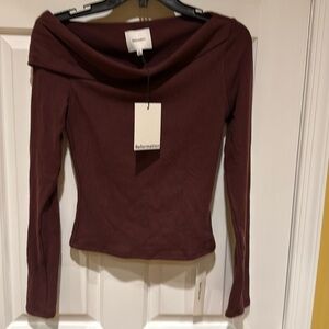 Reformation Elio Knit Top Brown - Size S